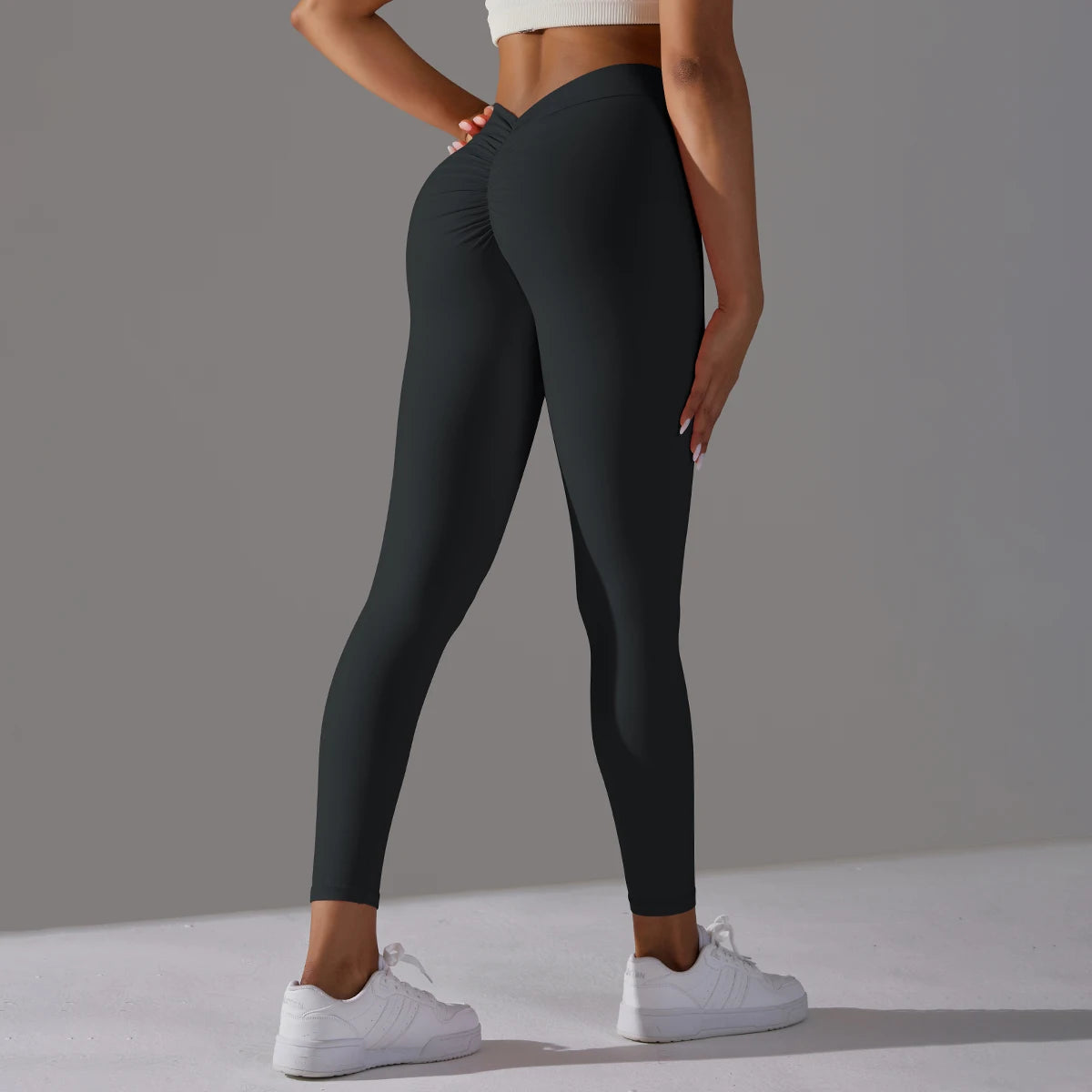 Leggings de sport taille haute sans couture pour femmes, leggings de sport monochromes, collants de yoga, leggings de gymnastique, mode, levage de la hanche, course à pied